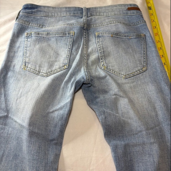 Pilcro And The Letterpress Hyphen 25 Jeans Distress Ankle Appliqué Yellow Print - Picture 15 of 16